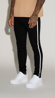 Striped Black Denim