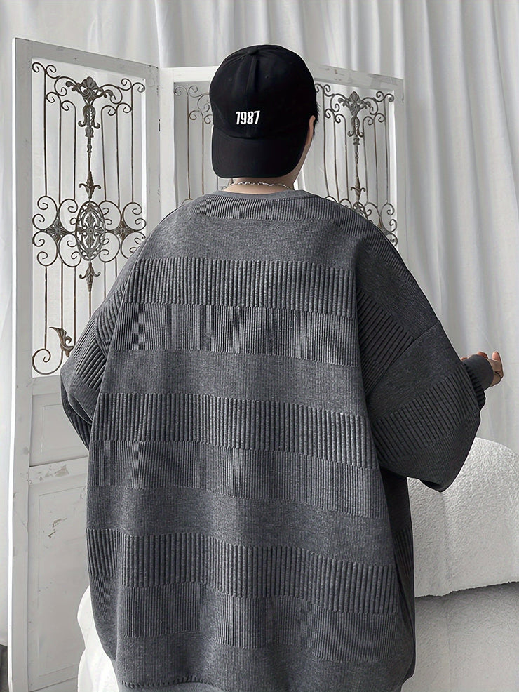 Oversized Solid Knit Pullover - Modern Icon