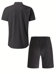 Quarter Zip & Shorts Set (White/Black/Grey) - Modern Icon